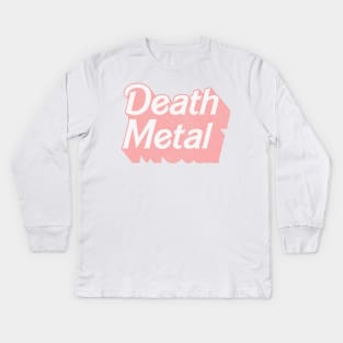 Death Metal / / Cute Pink 80s Vintage Look Design Kids Long Sleeve T-Shirt